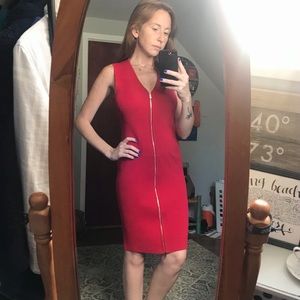 Full Zip Karl Lagerfeld Paris Red Dress